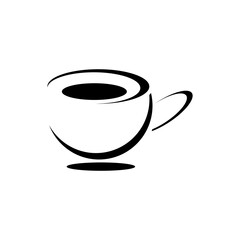 Coffee cup icon illustration on white background.