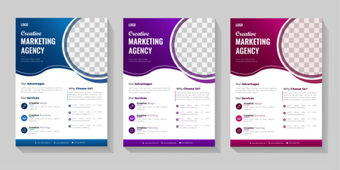 Naklejka premium Business brochure flyer design a4 template, creative colorful business flyer template design