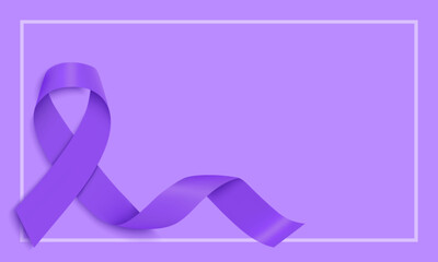 The purple ribbon is a symbol of general awareness about cancer, lupus, drug overdose, domestic violence, Alzheimer's disease and Hodgkin's disease.A place for the text