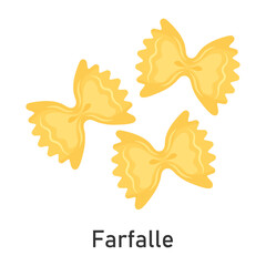 Italian pasta Farfalle. For menu design, packaging and more. Vector illustration.