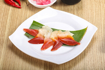 The stimpson surf clam or hokkigai sashimi