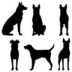 Max dog silhouette set. Cute icon of dogs. Dog vector illustration and logo style