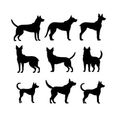 Max dog silhouette set. Cute icon of dogs. Dog vector illustration and logo style