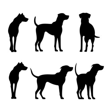 Max dog silhouette set. Cute icon of dogs. Dog vector illustration and logo style