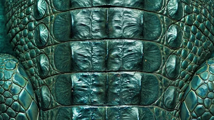Foto op Canvas Green crocodile texture background  © reddish