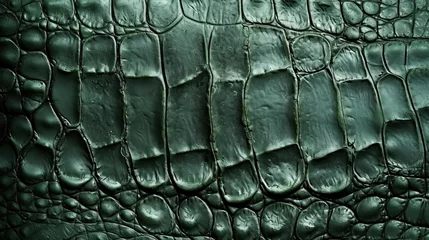 Fotobehang Green crocodile texture background  © reddish