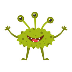 Cute funny monster. Vector illustration.