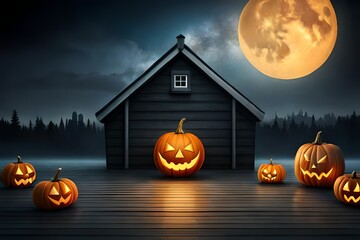 halloween background with pumpkin and pumpkins