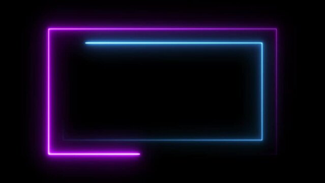 Abstract neon geometric loop line animation background 