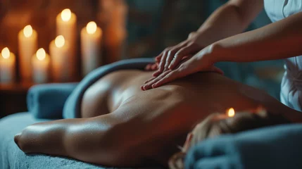Keuken foto achterwand Massagesalon woman reiceiving massage at the spa 