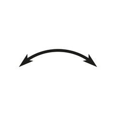 Dual semi circle arrow. Vector illustration. Semicircular curved thin long double ended arrow.	
