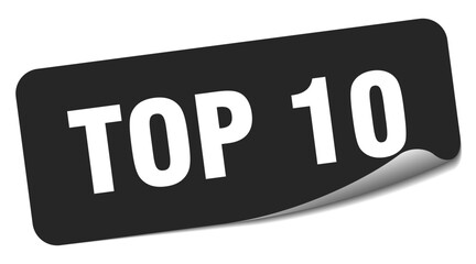 top 10 sticker. top 10 label