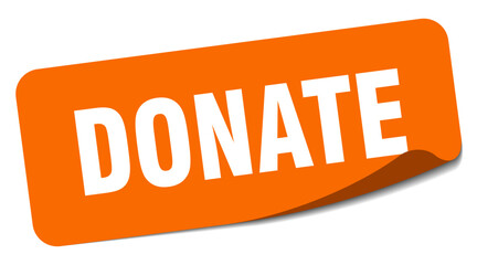 donate sticker. donate label