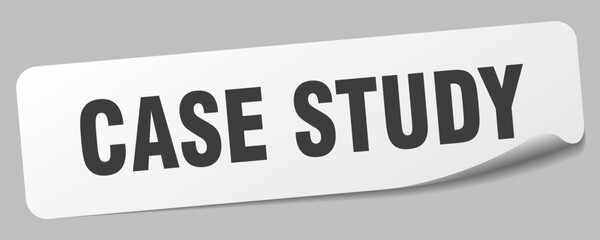 case study sticker. case study label
