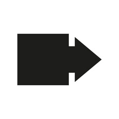 Arrow pointer with large square frame. Vector illustration.