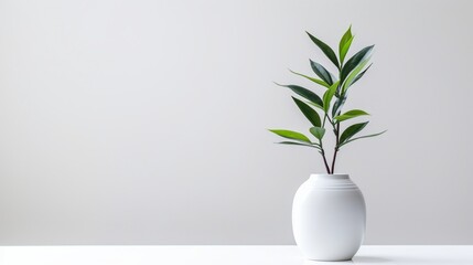 a plant gracefully placed in a vase against a clean, white backdrop.