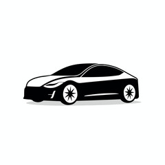 Electric car in cartoon, doodle style. Isolated 2d vector illustration in logo, icon, sketch style, Eps 10. AI Generative