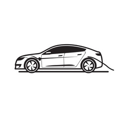 Fototapeta na wymiar Electric car in cartoon, doodle style. Isolated 2d vector illustration in logo, icon, sketch style, Eps 10. AI Generative