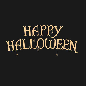 Halloween lettering. holiday calligraphy for banner, poster, greeting card, party invitation. Vector illustration.
