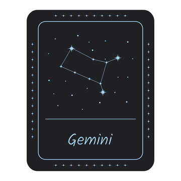 Star constellation of the zodiac Gemini. Vector illustration.