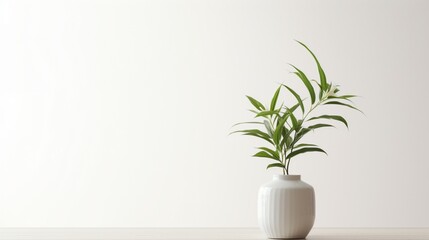 a refreshing plant in a vase against a clean, white setting.