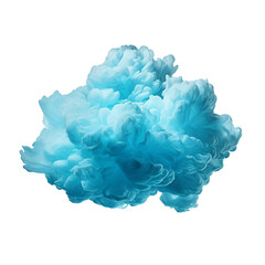 turquoise blue cloud on white background, ultra realism, unreal engine created with Generative Ai