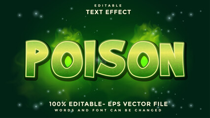3d Modern Word Poison Editable Text Effect Design, Effect Saved In Graphic Style