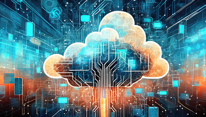conceptual image of artificial intelligence cloud, AI generated