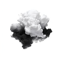 Clipping mask in the form of a cloud, black inside, on a white background, unreal engine style created with Generative Ai