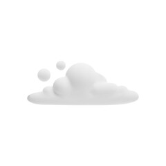 Single cloud or white vapor realistic vector illustration on white background.