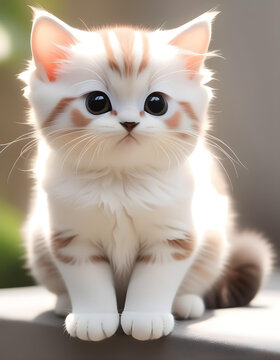 Una linda imagen generada por IA, DE un peque&ntilde;o gatito rayado, mirado al espectador