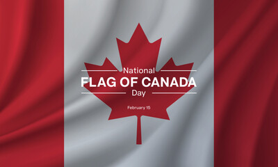 National Flag of Canada Day design a wavy Canadian flag. Vector illustration
