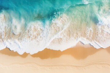 Fototapeta na wymiar Soft blue ocean waves on the coastline with beautiful clean sand. nobody.