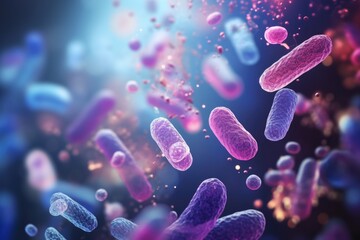 Probiotics Microscopic Bacteria for Health - obrazy, fototapety, plakaty