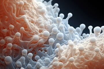 Micrograph of bacteria in kefir, a probiotic milk beverage.