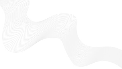 Abstract grey wave lines on transparent background. Technology, data science, geometric border pattern. Isolated on white background. Vector illustration.	