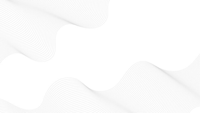 Abstract grey wave lines on transparent background. Technology, data science, geometric border pattern. Isolated on white background. Vector illustration.	