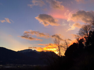 sunset in the mountains