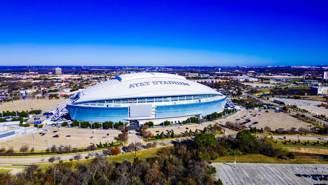 AT&T Stadium in Arlington, TX, completed in 2009, is home to the NFL Dallas Cowboys Football Team.