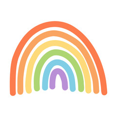 Obraz premium Hand drawn rainbow as symbol of gender equality, pride month, lgbtq rights. Vector illustration