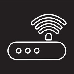 Wi Fi icon vector. Wireless router logo design. Wifi vector icon illustration isolated on black background