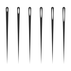 Needle silhouette icons set. Vector illustration.