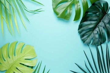A summer concept background, blue and green, pastel color,