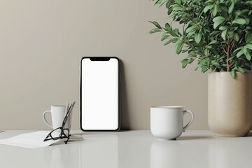 Sleek Simplicity Minimalist Branding Mockup with a Blank Screen