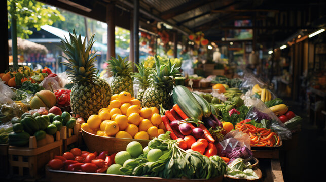 Be transported to a lifelike marketplace where every detail is realistically depicted.