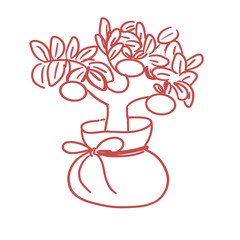 chinese new year_lunar new year_orange tree_doodle