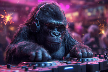 Gorilla DJ Mastering the Mix at Electric Jungle Party
