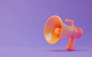 bright megaphone on a bright background 