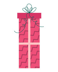 Christmas gift box. Vector illustration.