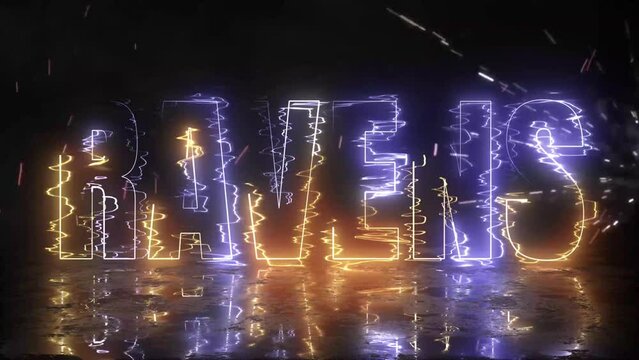 Baltimore Ravens Electric Text 4K Animation Video Intro or Background
